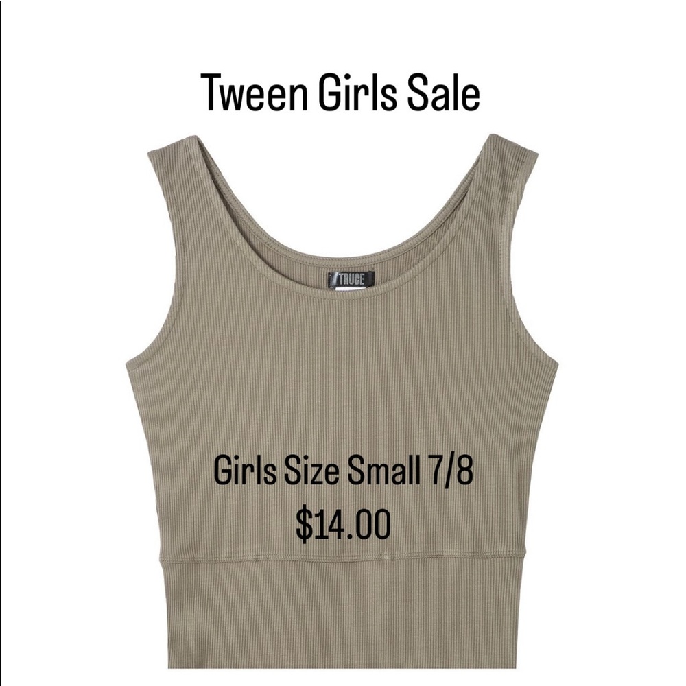 Truce contemporary kids cotton rib tank tops.